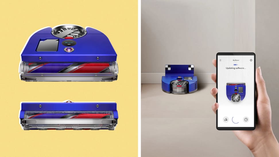 The Dyson 360 Vis Nav in its charging dock.