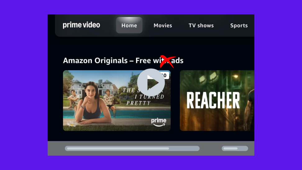 An image containing lead images for sixteen Prime Video series, including 'Reacher,' 'Red, White, and Royal Blue,' 'Creed III,' 'Rings of Power,' Wheel of Time,' and more.