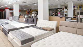 Mattresses side by side in a retail store