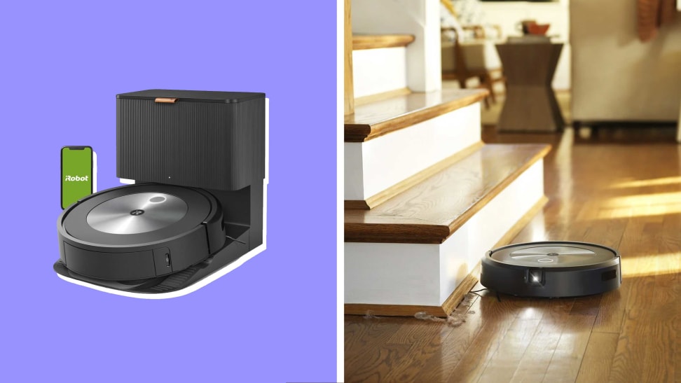 The iRobot Roomba j7+'s dock in a living room