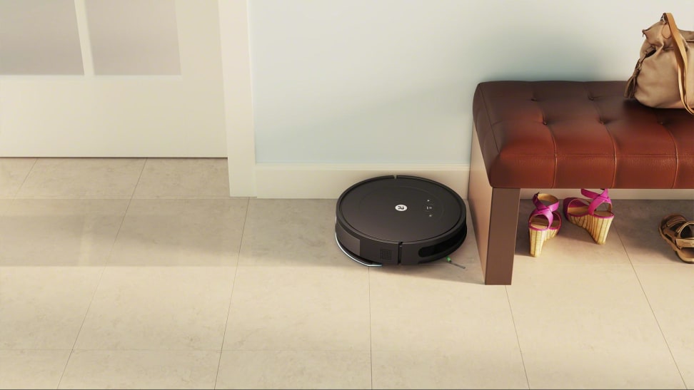 The iRobot Roomba Combo Essential cleaning a hallway